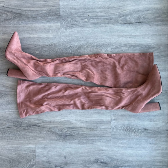 Windsor Suede Pink Over-Knee Boots - Picture 8 of 8